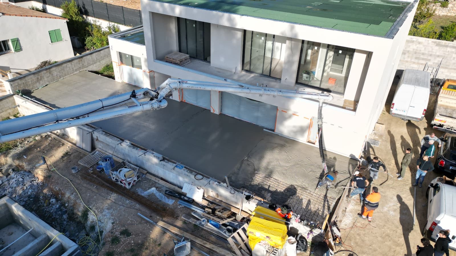 120m2 dalle béton – Pendant 7