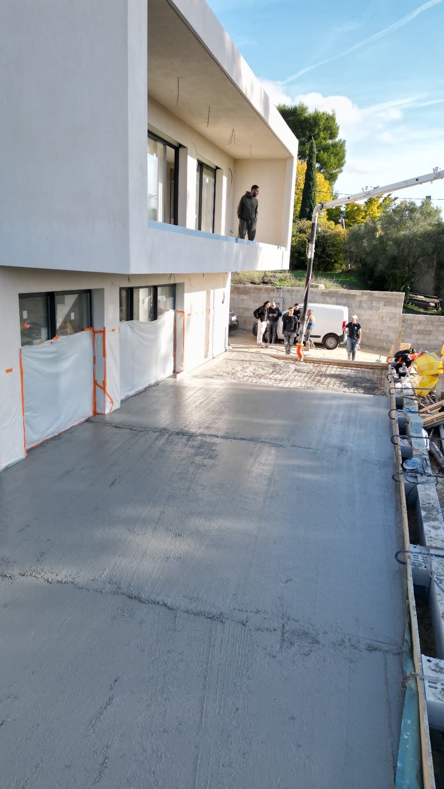 120m2 dalle béton – Pendant 14